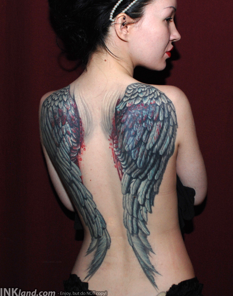Angel Wings Back Tattoo